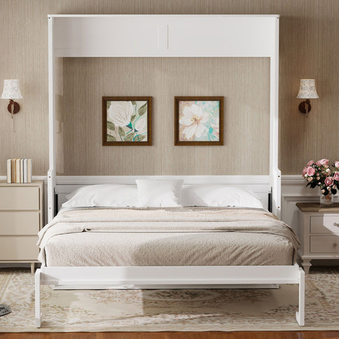 Murphy Bed With Desk, LED Lights & USB Charging Station