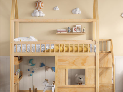 House Bed With Built-In LED Shelf Light