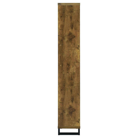 6 Tier Rectangular Bookcase With Accents - Brown