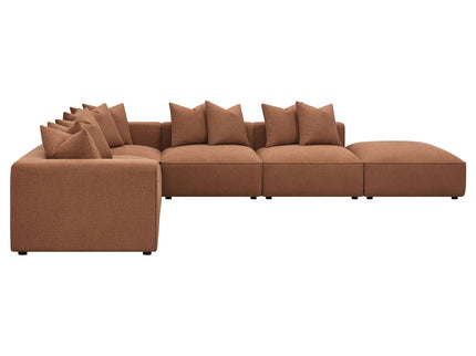 Colleen - 6 Piece Modular Sectional With Tight Seats - Terracotta