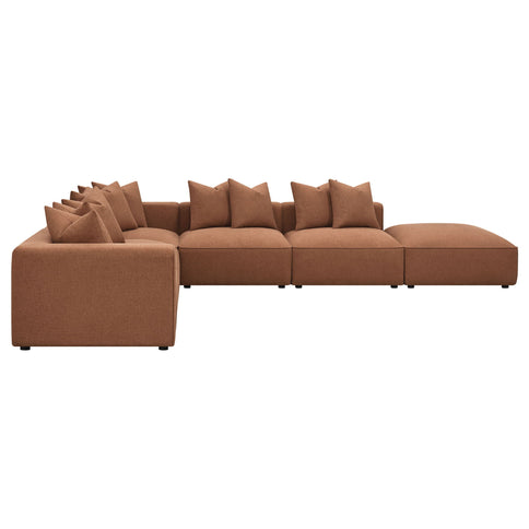 Colleen - 6 Piece Modular Sectional With Tight Seats - Terracotta