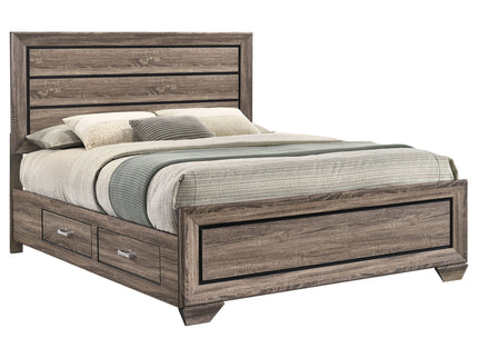 Queen Storage Bed With Underbed Drawers - Brown