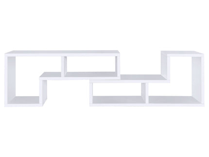 Convertable L-Shaped Bookcase With Open Shelves - White