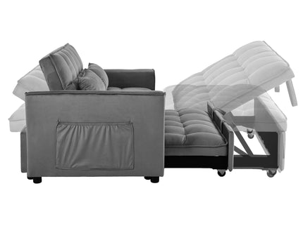 3 In 1 Pull Out Couch Convertible Sofa Bed With Reclining Backrest