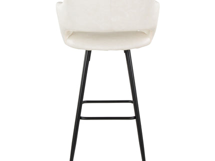 Margarite - Contemporary Fixed Height BarStool With Square Footrest (Set of 2)
