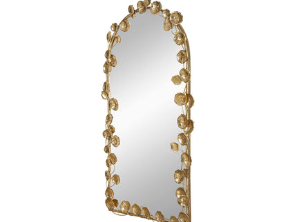Full Length Arched Wall Mirror With en Leaf Accents Decorative Mirror For Living Room Bedroom - Gold