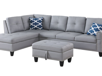 Irine - Sectional Sofa With Ottoman - Gray