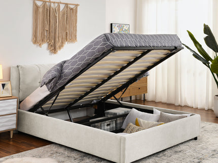 Storage Upholstered Hydraulic Platform Bed With Integrated Headboard