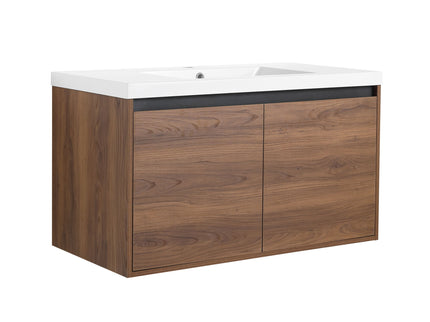 Bathroom Vanity Set With Resin Countertop Sink And 2 Doors, Engineered Wood