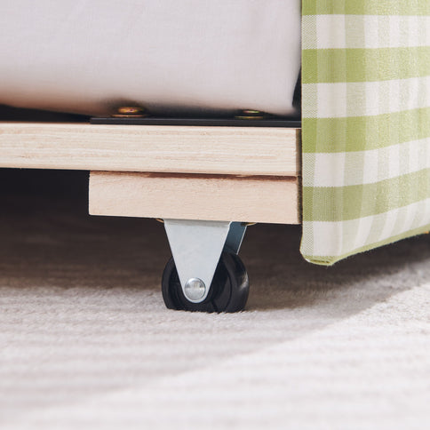 Gingham Daybed With USB Charging Port, Wave-Shaped Design