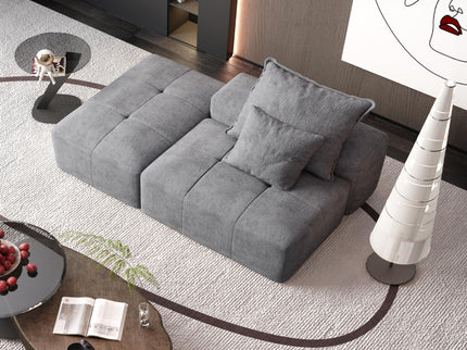 Modern Oversized Modular Sectional Sofa, Sparkling Fabric Soft Cushions With 2 Pillows