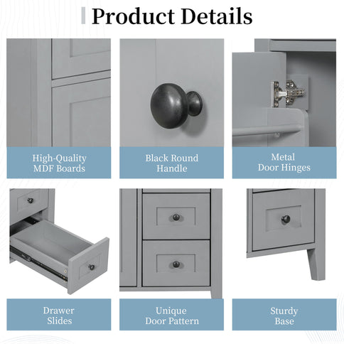 Bathroom Vanity With Sink, Cabinet With 3 Drawers And Adjustable Shelf