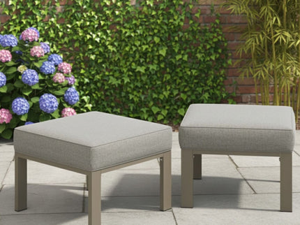 All-Weather Patio Ottomans With Thick Cushions (Set of 2)