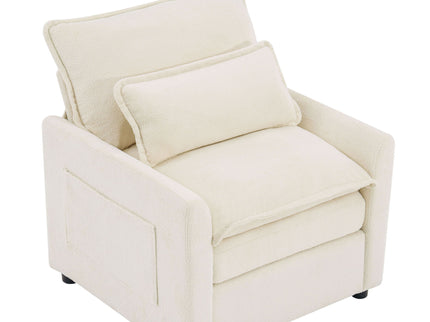 Modern Single Seat Accent Chair With Side Storage Pockets