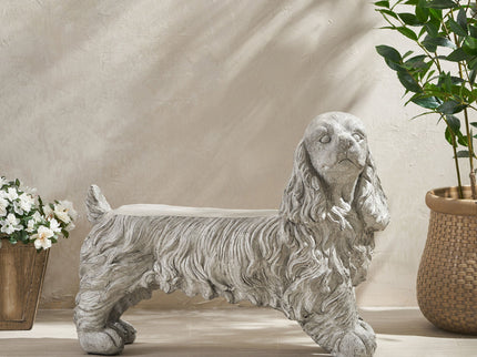 Cocker Spaniel Dog Statue - Gray