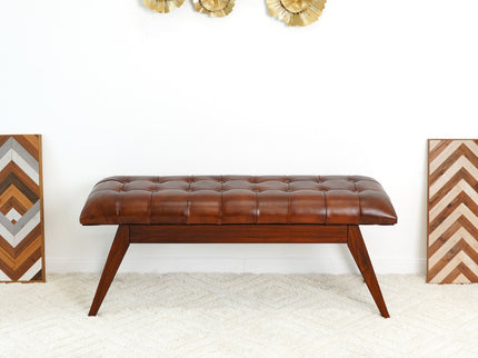 Maja - Bench - Cognac / Dark Brown