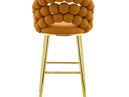 Bubble, Ball Chain Tufted Bar Chairs For Kitchen Island & Home Bar (Set of 2)