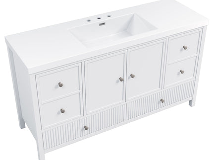 Bathroom Vanity With Separate Sink, Soft Close Doors And 4 Drawers