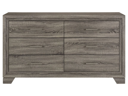 Funston - 6 Drawer Dresser Cabinet - Brown Oak