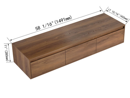 Modern Minimalist Bathroom Cabinet With Soft Close Drawers And Floating Mounting Design