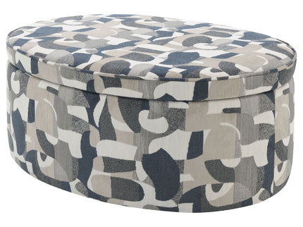St. Helena - Oval Storage Ottoman With Removable Top - Indigo