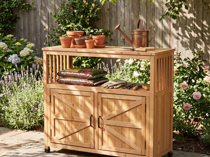 Patio Bar Table Set With Storage