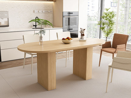 Modern Farmhouse Oval Dining Table With Slim Base