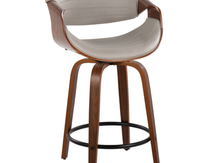 Symphony - Mid Century Modern Fixed Height Counter Stool With Swivel With Round Footrest (Set of 2)