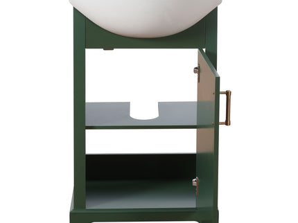 20" Bathroom Vanity With Bulged Sink, Freestanding Single Vanity Set, Soft Close Door