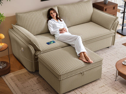 2 In 1 Convertible Sofa Bed, Multi Functional Living Room Furniture