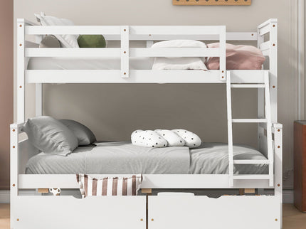 Bunk Bed With Ladder And Safety Guardrail