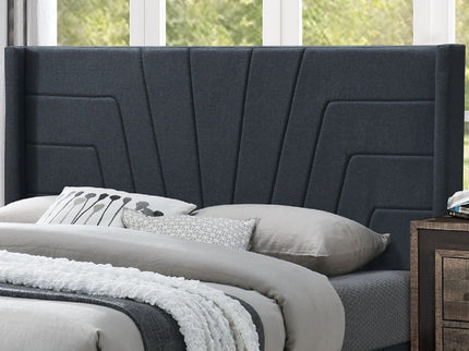 Eastern King Size Bed, Upholstered Platform Bedframe - Charcoal