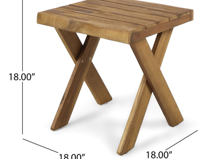Passion - Outdoor Side Table With Cross Base And Slatted Top - Teak