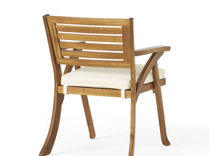 Outdoor Hermosa 5 Piece Wood Dining Set With Cushions - Teak / Beige