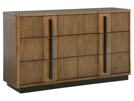 Moraga - 4 Piece Queen Bedroom Set With Fluted Headboard - Ash Brown