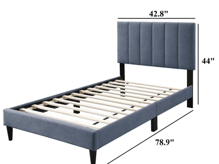 Bed With Channel Tufted Adjustable Headboard