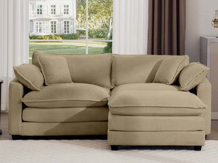 Oversized Modular Cushion Sofa With Ottoman, Low Back, Deep Seating Sofa Set