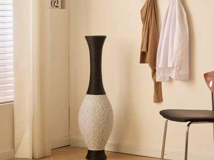 Tall Designer Floor Vase With Elegant 2 Tone