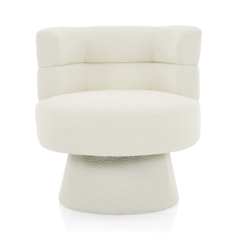 Swivel Accent Chair, 360° Rotating Design With Ergonomic Support For Living Room, Bedroom & Home Office - Cream White