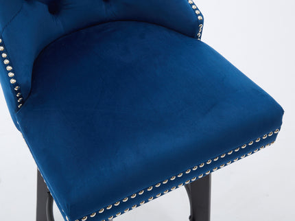 Swivel Bar Stools With Button Tufted Design And Rivet Trim