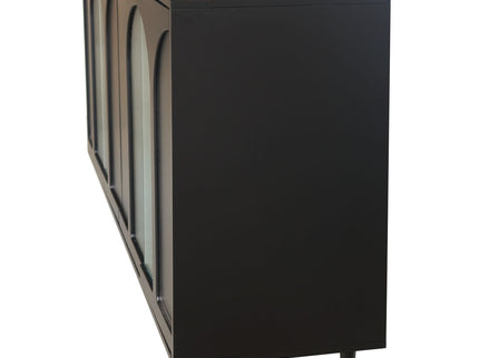 Accent Cabinet Lacquered Wooden Cabinet With 4 Glass Doors Sideboard Buffet Server Cabinet Storage Cabinet, For Living Room, Entryway, Hallway, Office, Kitchen And Dining Room