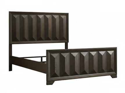 Modern Bed Panel Headboard With Vertical Faceted Design