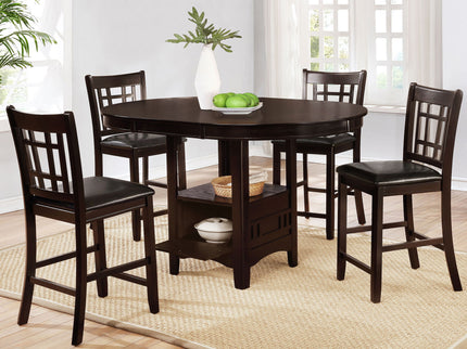 Danford - 5 Piece Counter Height Dining Set With Upholstered Stools - Espresso