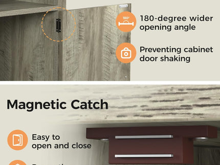 Farmhouse Nightstand, Charging Station & Storage