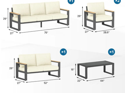Modern Outdoor Sofa Set With Coffee Table