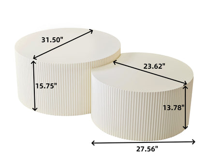 Wave Stripe Nesting Coffee Table (Set of 2)