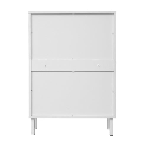 2 Door Shoe Rack, Rattan, Double Layer, Suitable For Living Room, Hallway - White