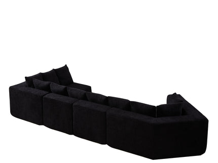 L - Shaped Modular Sofa With Deep Seat And 11 Pillows