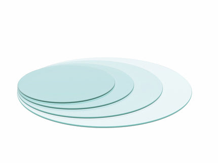 20" Round Tempered Glass Table Top Clear Glass 1 / 4" Thick Round Polished Edge - Transparent