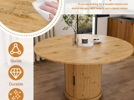 Extendable Oval Dining Table With 2 Tier Storage - Oak